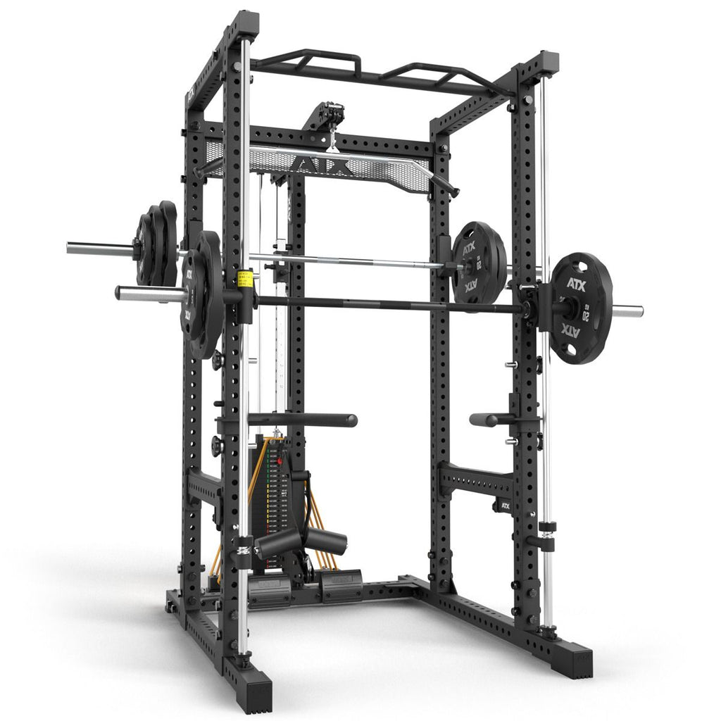 Power Rack 780 2.0 med lat pulldown vektstabel og Smith Machine bakside