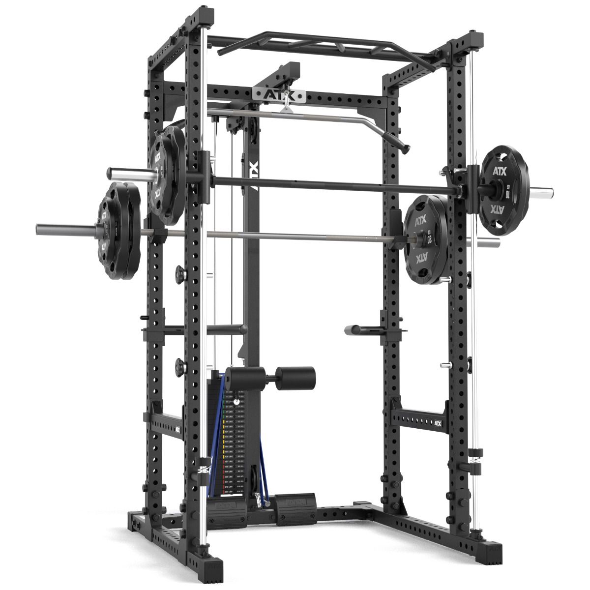Power Rack komplettstasjon 640/660 med vektstabel 60x60 mm bakside