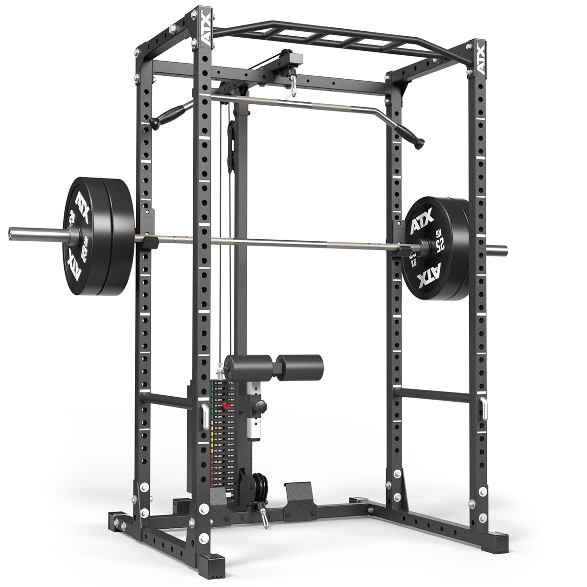 Power Rack PRX-510-XS med lat pulldown bakside