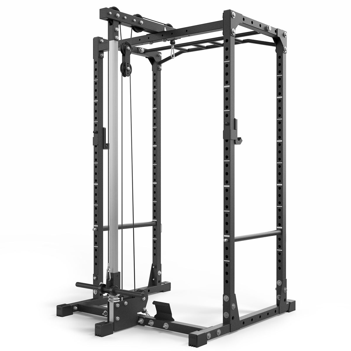 Power Rack PRX-510-XS montert med vektstenger og vektskiver