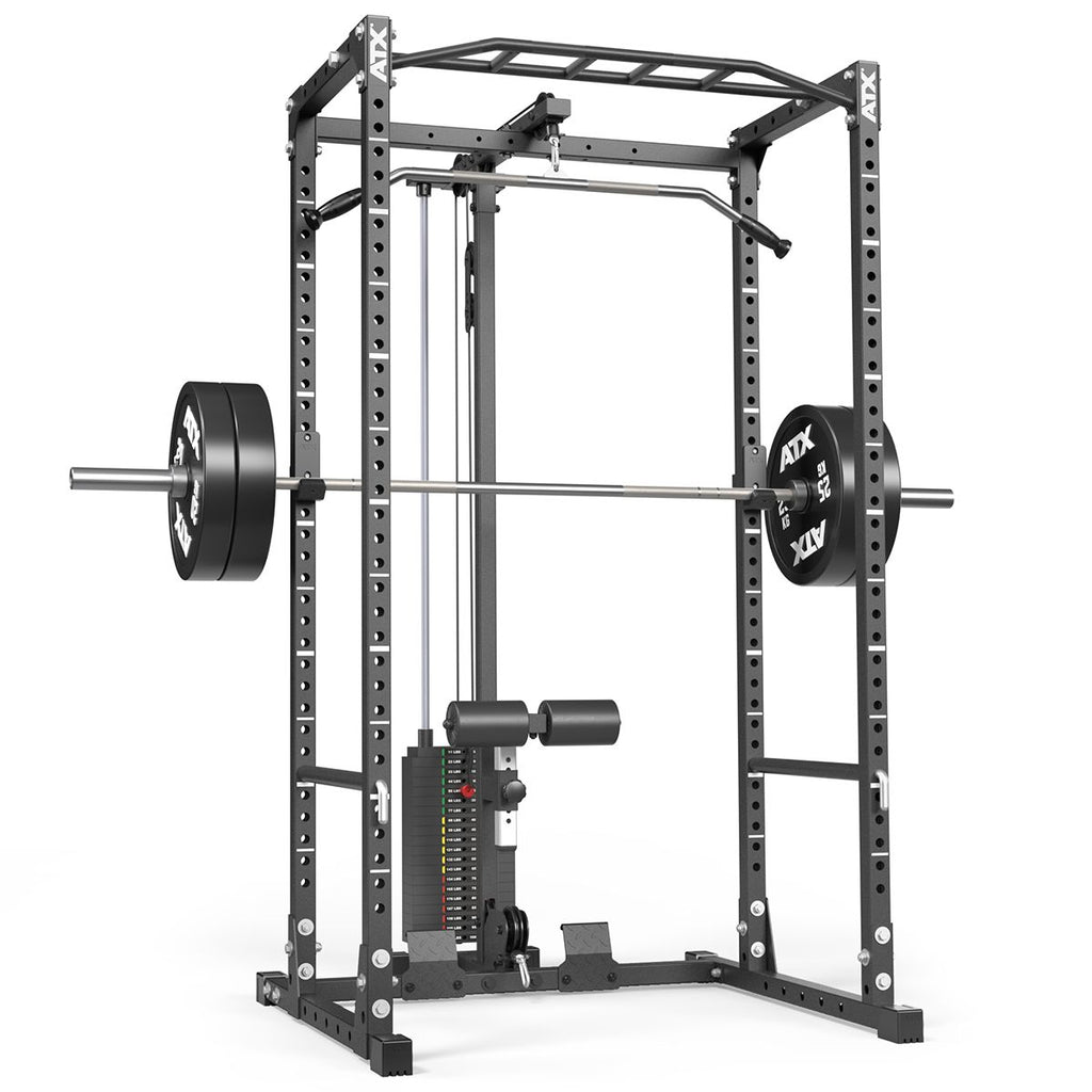 Power Rack PRX-520-XS med lat pulldown bakside