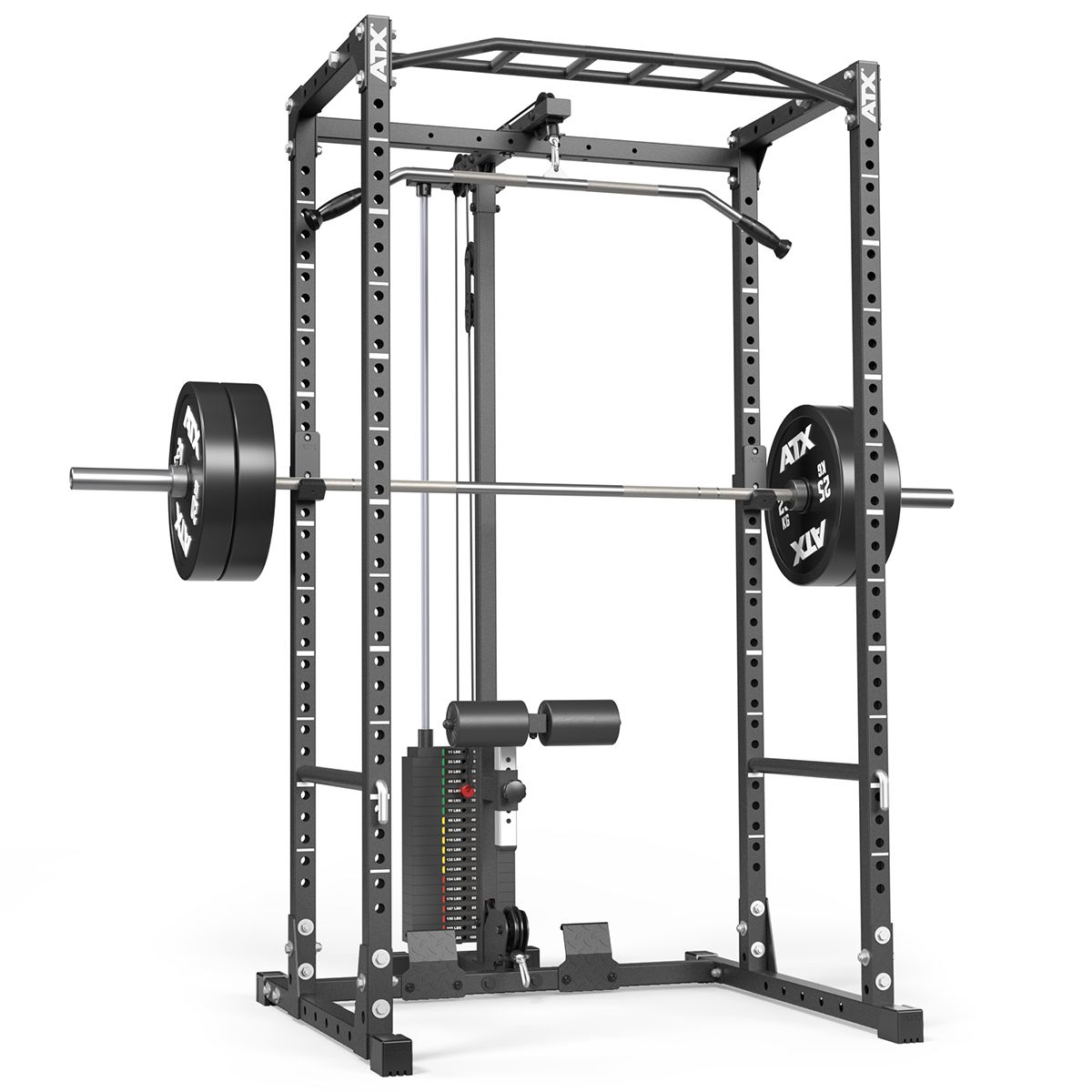 Power Rack PRX-520-XS med lat pulldown bakside