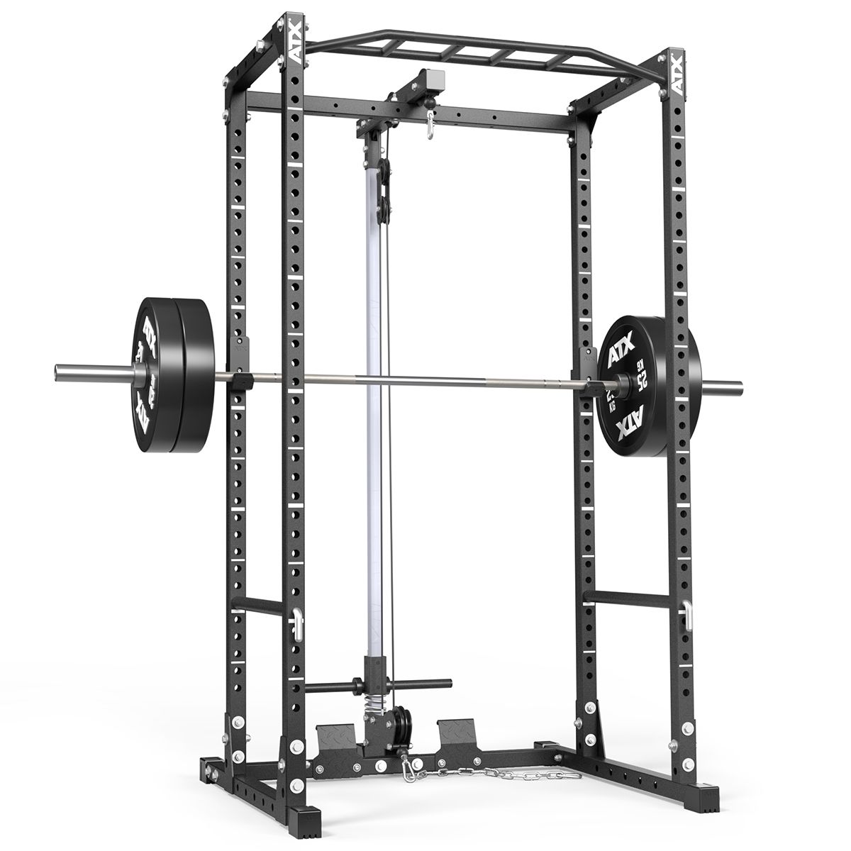 Power Rack PRX-520-XS med lat pulldown plate load bakside