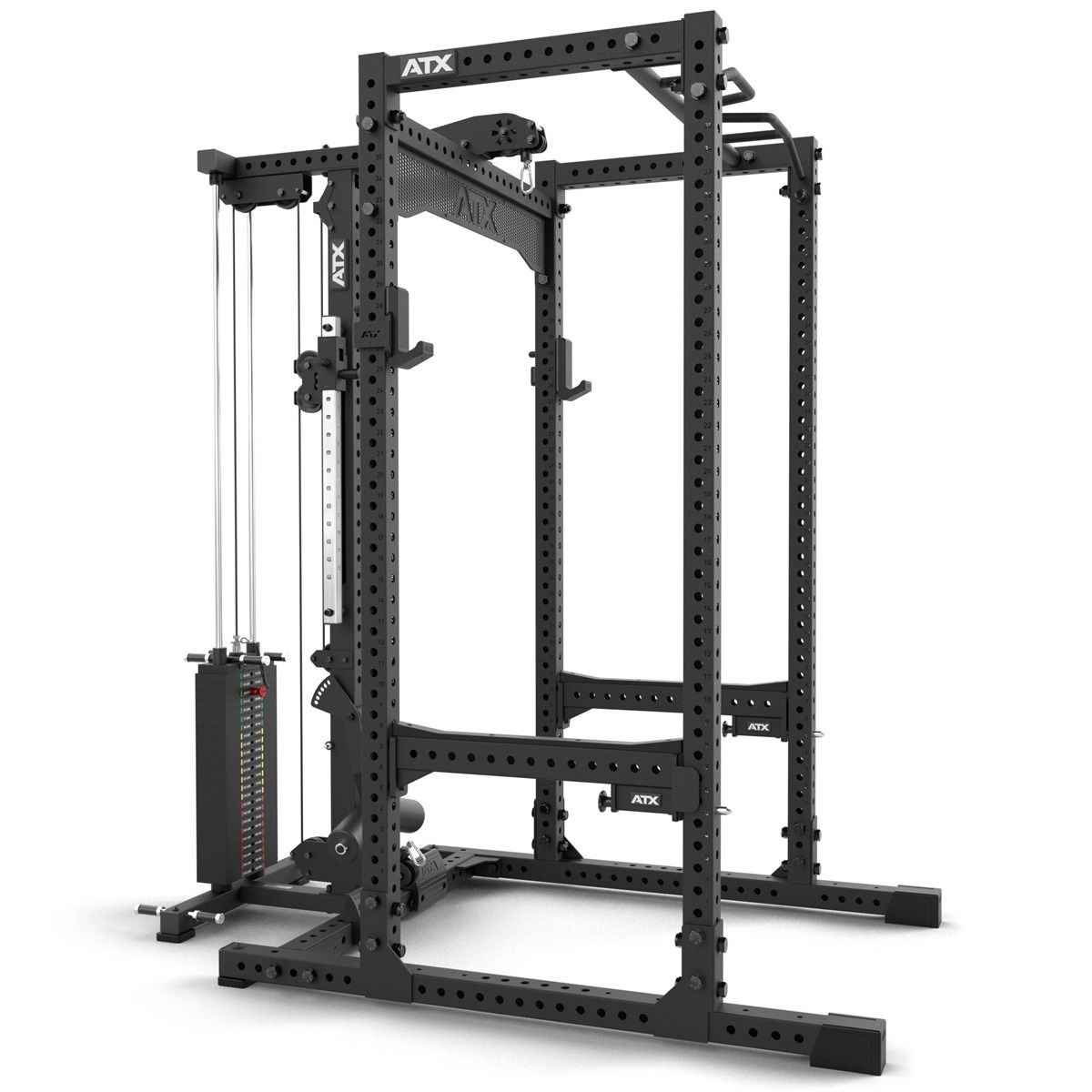 Power Rack PRX-780 2.0 detalj av lat pulldown vektstabel