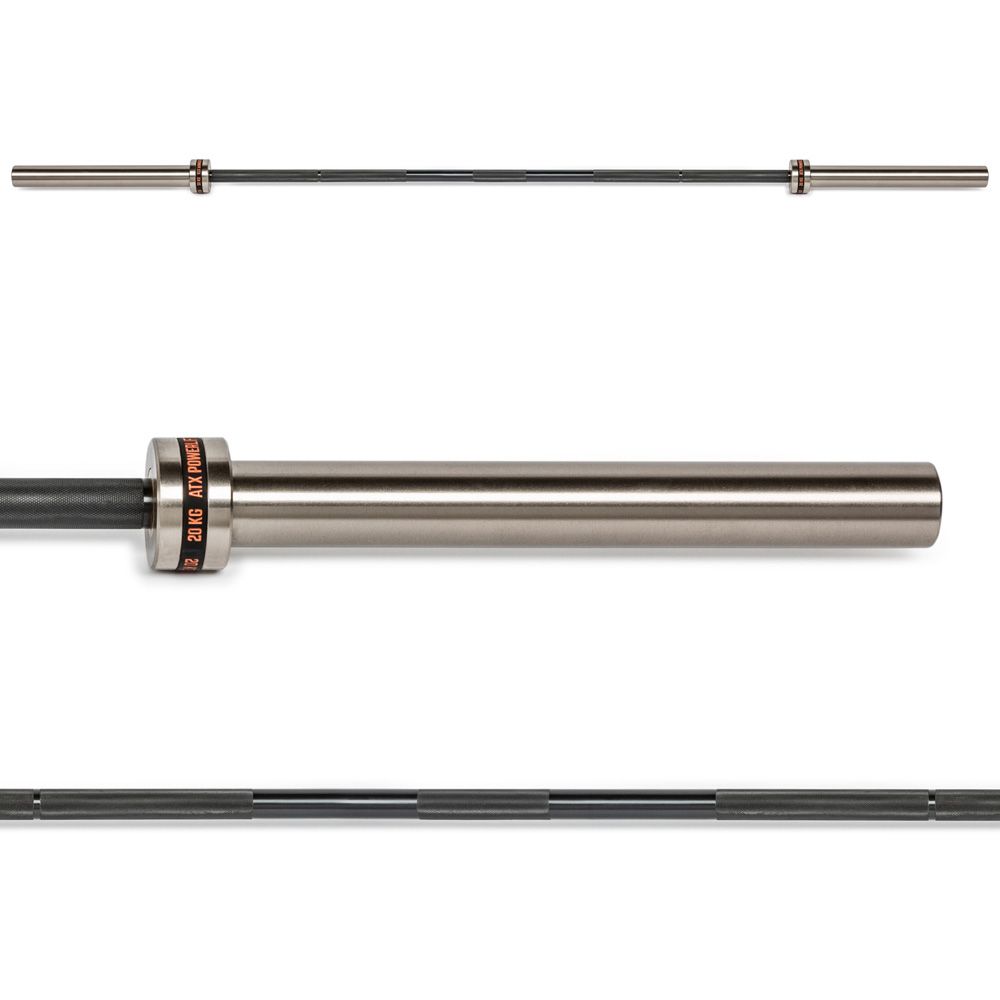 Powerlifting Training Bar 20 kg IPF-merking 29 mm grep nærbilde av lager