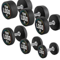 PRO-Style rubber dumbbell med eget logo 2,5–60 kg forfra