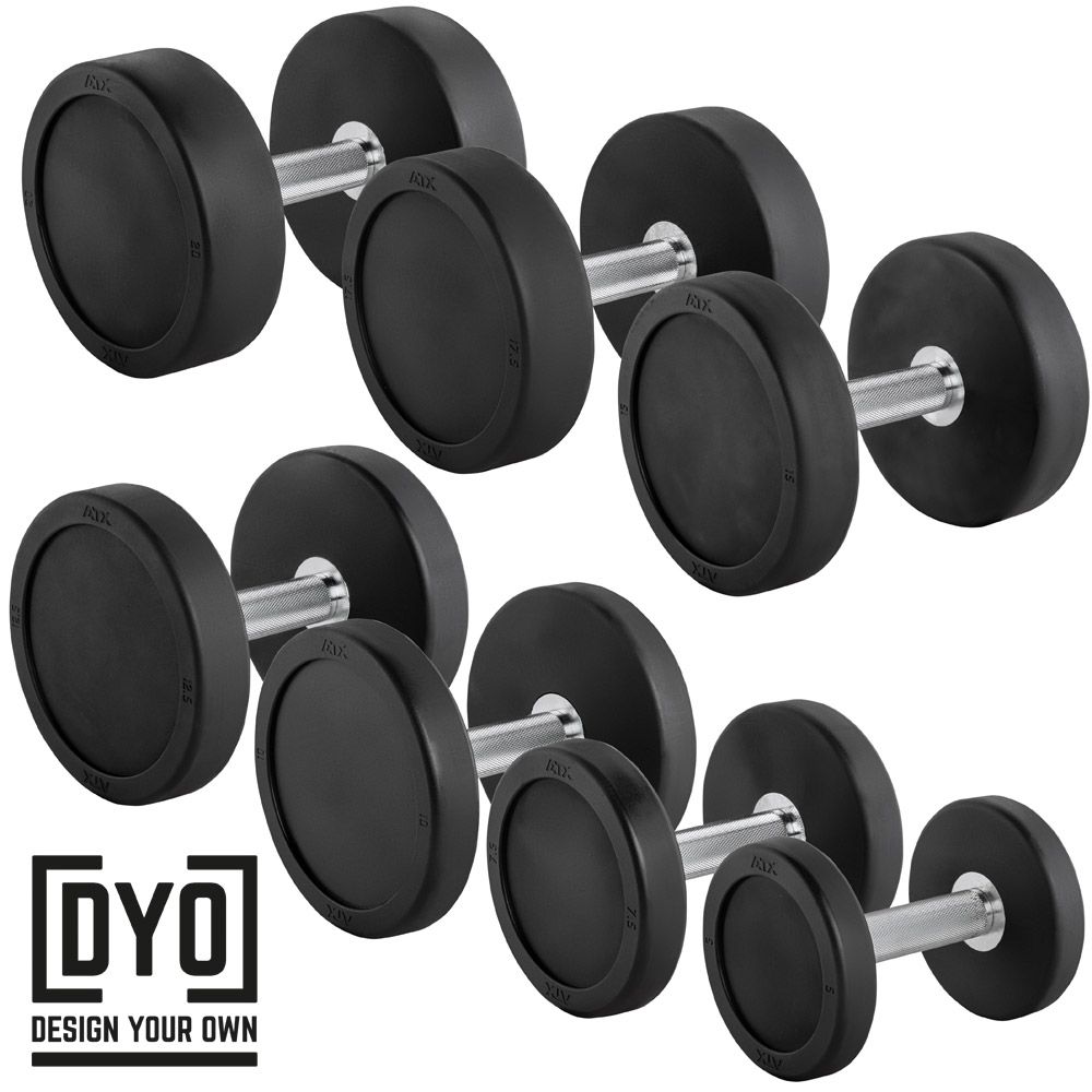 PRO-Style rubber dumbbell-sett 5–20 kg komplett sett