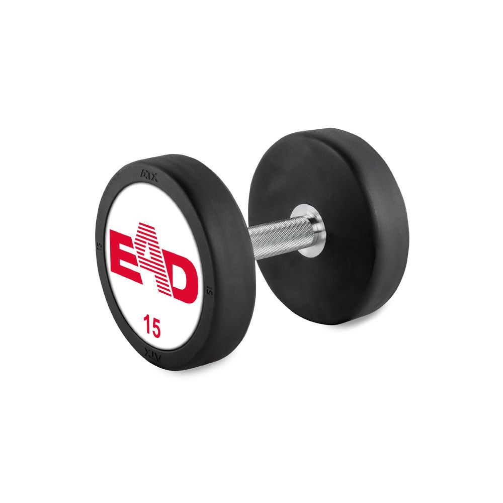 PRO-Style rubber dumbbell-sett 5–20 kg montert på stativ