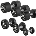 PRO-Style Rubber Dumbbell sett 5–20 kg Barbell Club forfra