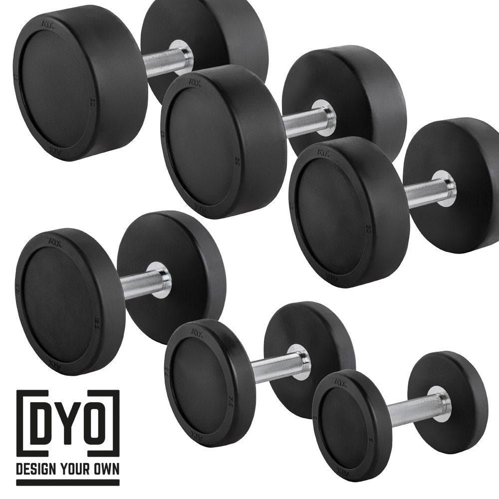 PRO-Style Rubber Dumbbell med eget design, sett 5–30 kg - ATX