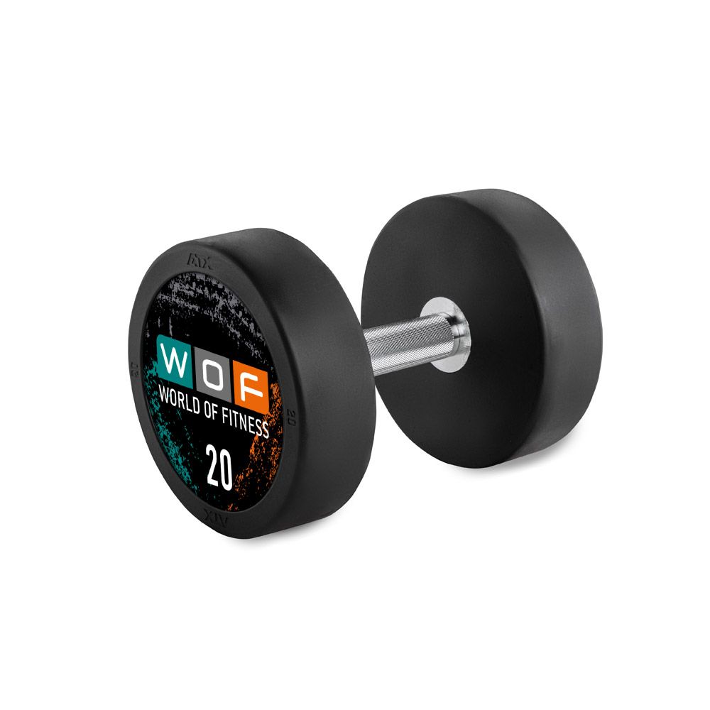 PRO-Style rubber dumbbell sett 5–30 kg bakside