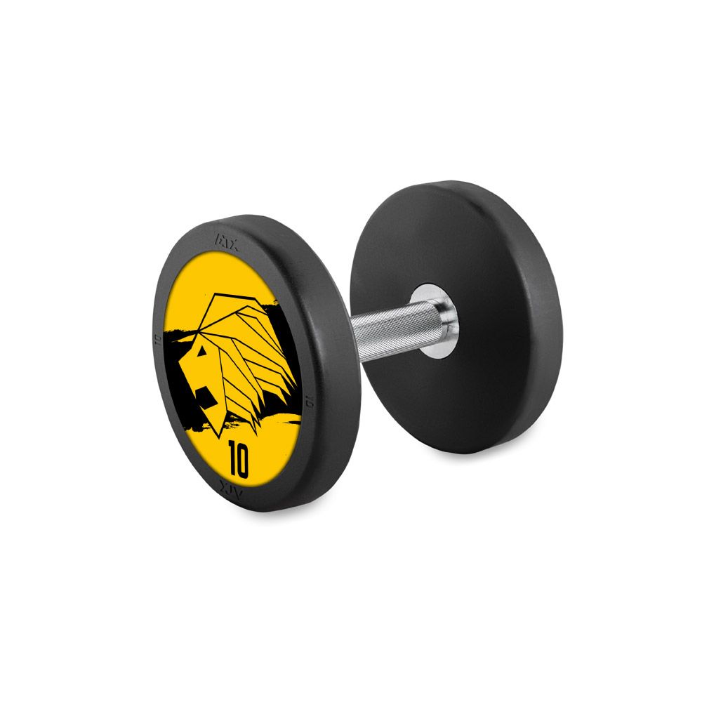 PRO-Style rubber dumbbell sett 5–30 kg nærbilde av gummi