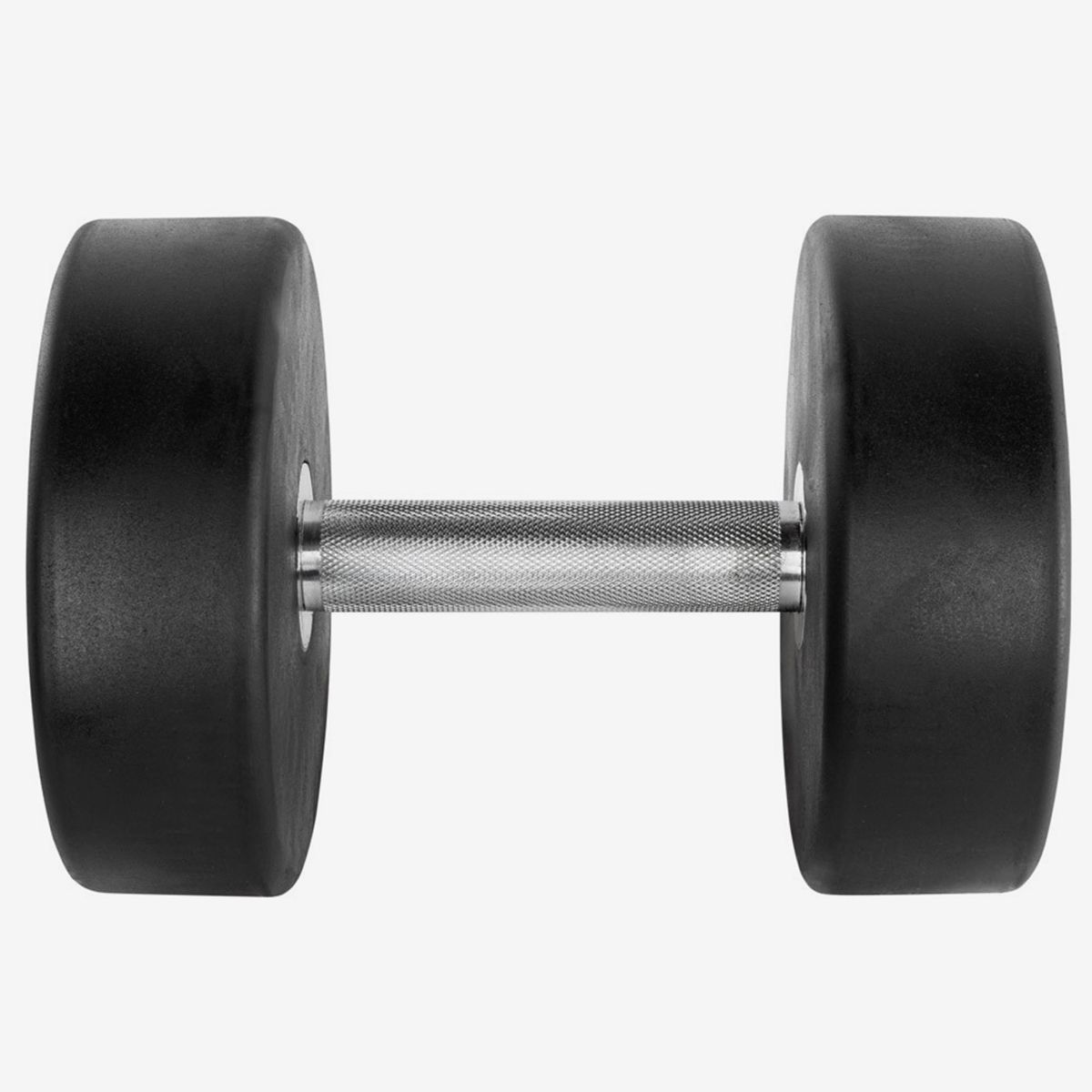 PRO-Style Rubber Dumbbell sett 5–30 kg gummibelagt stål montert på stativ