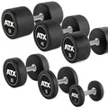 PRO-Style Rubber Dumbbell sett 5–30 kg gummibelagt stål forfra