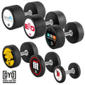 PRO-Style rubber dumbbell sett 5–40 kg gummibelagt stål forfra