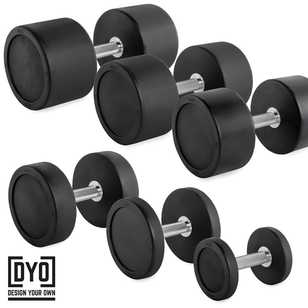 PRO-Style Rubber Dumbbell med eget design, sett 5–50 kg - ATX