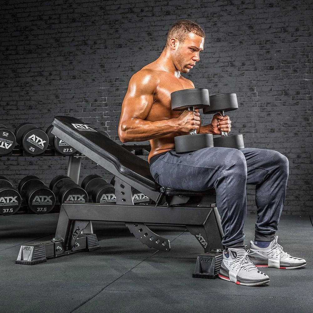 Uretan dumbbell sett 2,5–60 kg helstål 32 mm grep - ATX