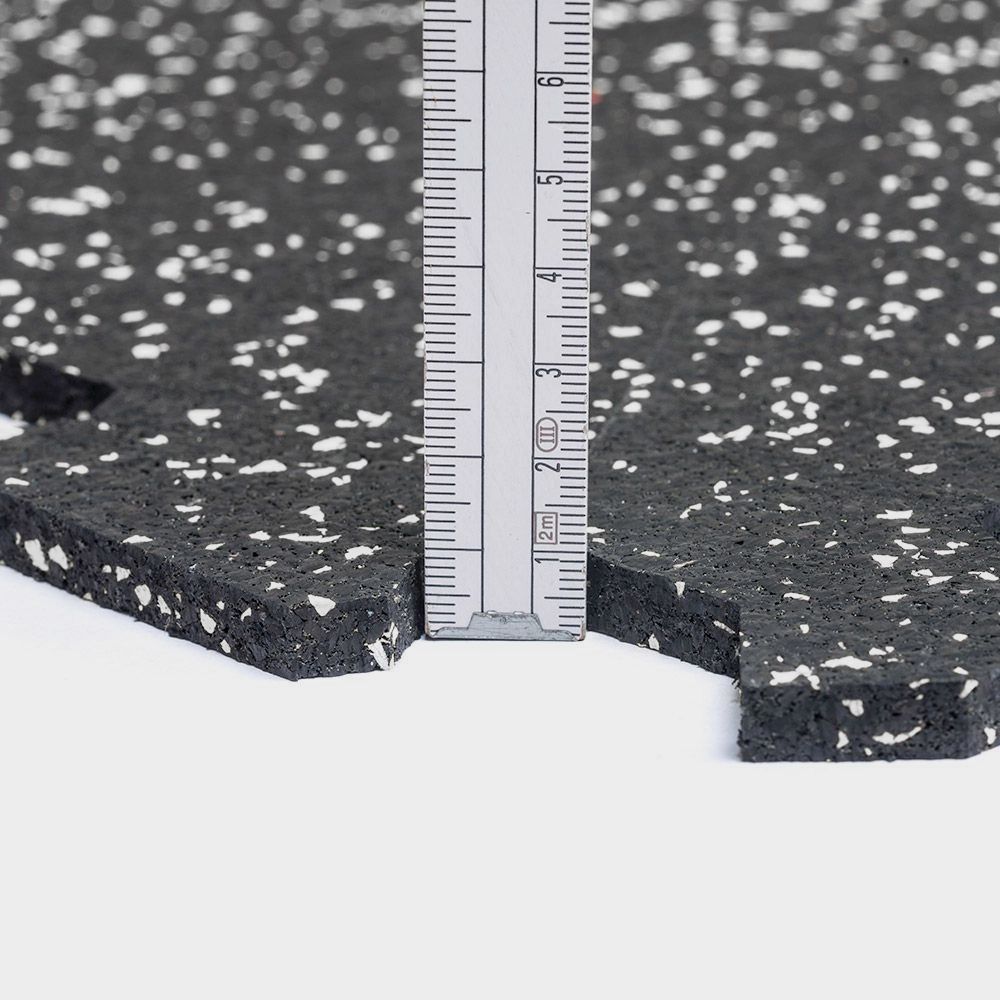 Puzzlematte gulvbelegg 970 x 970 x 8 mm svart/grå - Gymfloor