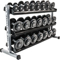 Rack for håndvekter 3 nivåer 120 cm maks 400 kg forfra