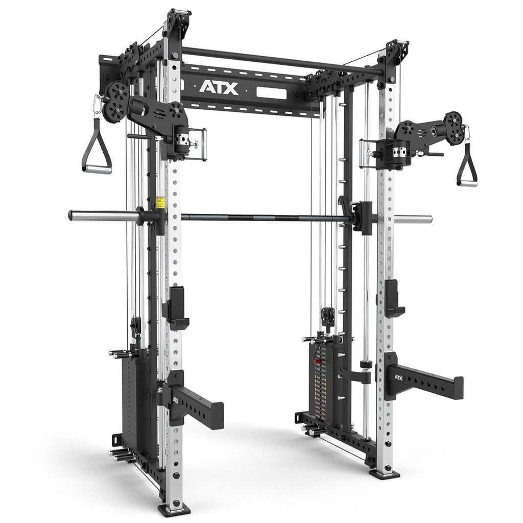 Rack med kabelstasjon og Smith Machine forfra