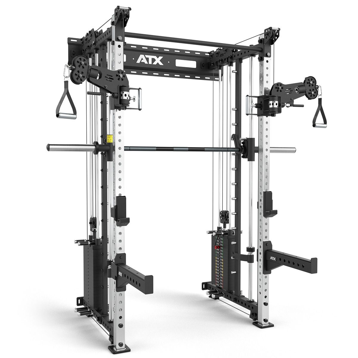 Rack med kabelstasjon og Smith Machine forfra
