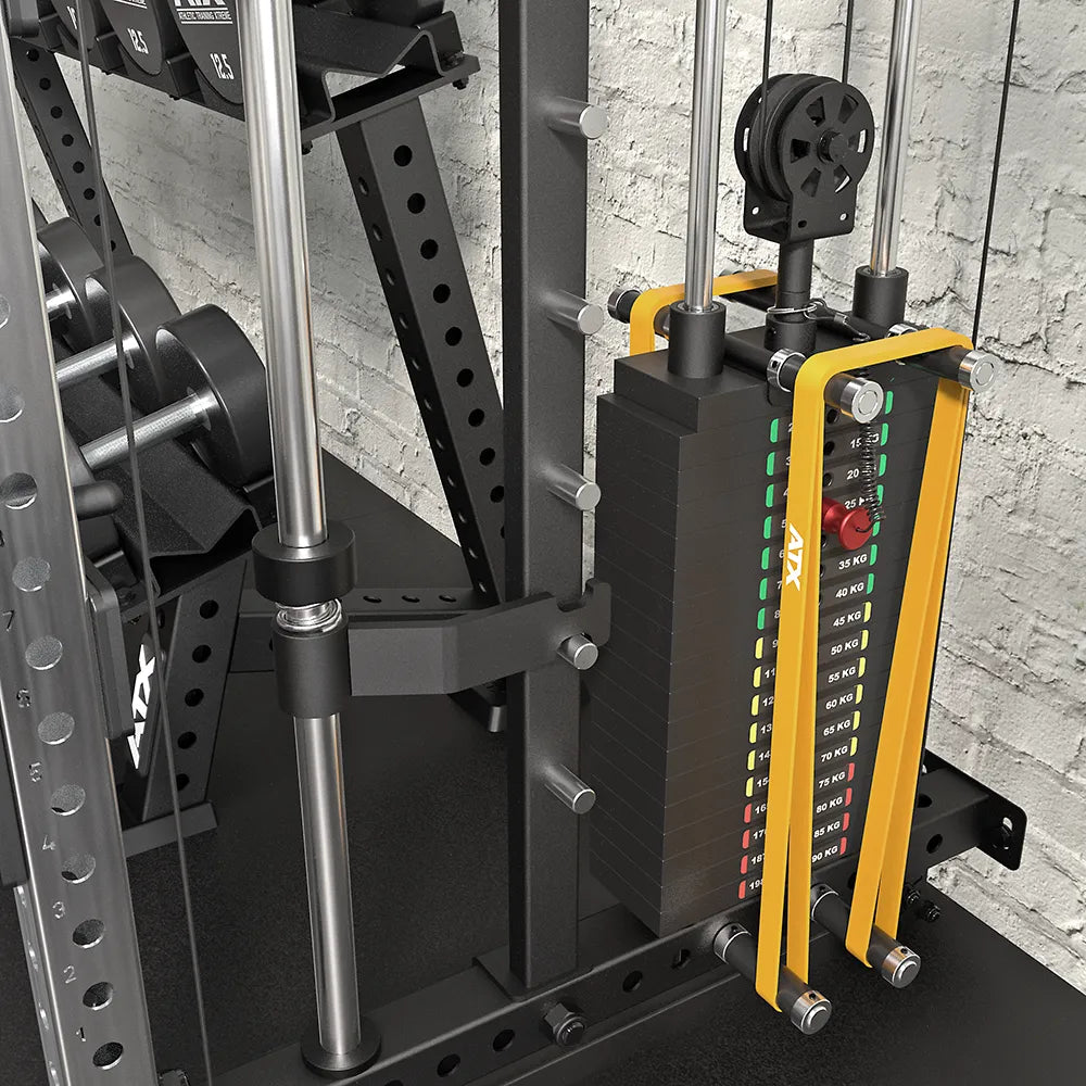 Rack med kabelstasjon og Smith Machine oversikt