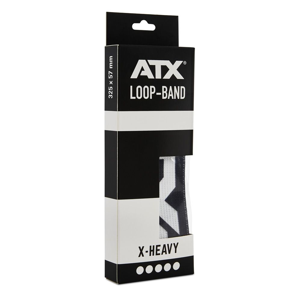Resistance band loop X-HEAVY latex 26 kg motstand hvit forfra