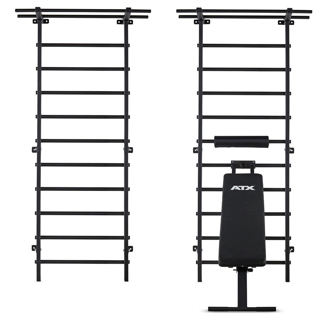 Festepunkter på ribbevegg med benk 108x220 cm stålrør ATX