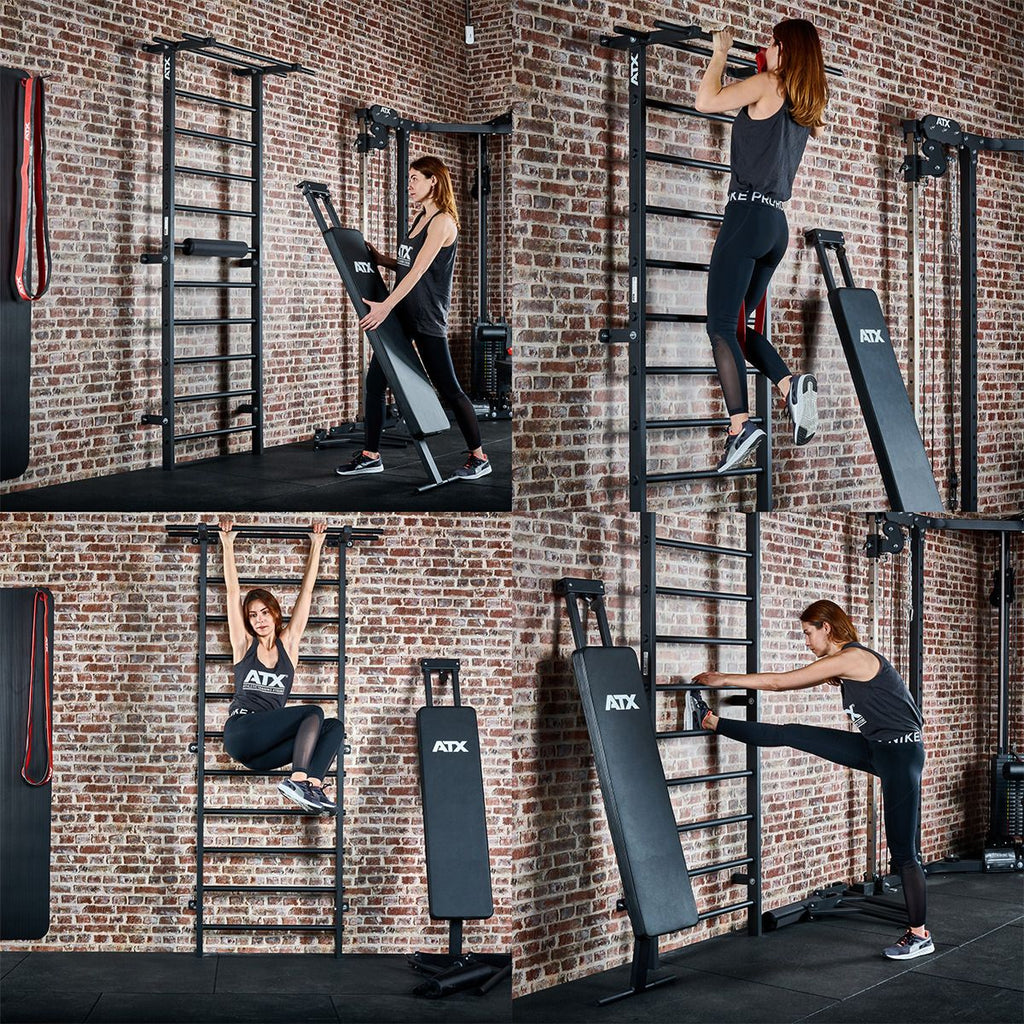 Ribbvegg med treningsbenk og pull-up-stang - ATX