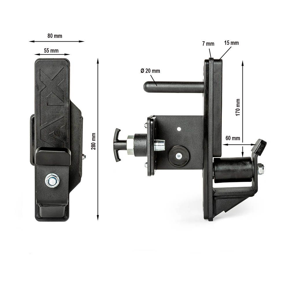 Roller J-Hooks Serie 800 stål 450 kg B-vare side