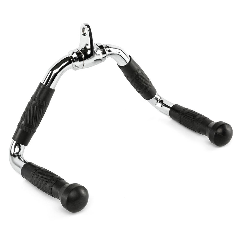Row-håndtak bredt med ergonomiske gummigrep forkrommet forfra