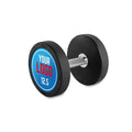 Rubber dumbbell med gummi 12,5 kg kromgrep 32 mm forfra