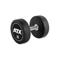 Rubber Dumbbell gummibelagt 20 kg kromgrep 32 mm forfra