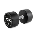 Rubber Dumbbell gummiert 35 kg med kromgrep 32 mm forfra