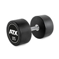 Rubber Dumbbell gummibelagt 37,5 kg med kromgrep 32 mm forfra