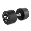 Rubber Dumbbell gummibelagt 47,5 kg med kromgrep 32 mm forfra