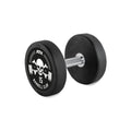 Rubber Dumbbell Barbell Club Logo 15 kg gummibelagt stål forfra