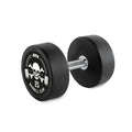 Rubber Dumbbell Barbell Club Logo 25 kg gummibelagt forfra