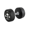 Rubber Dumbbell Barbell Club Logo 27,5 kg gummibelagt foran