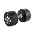 Rubber Dumbbell Barbell Club Logo 37,5 kg gummibelagt stål forfra