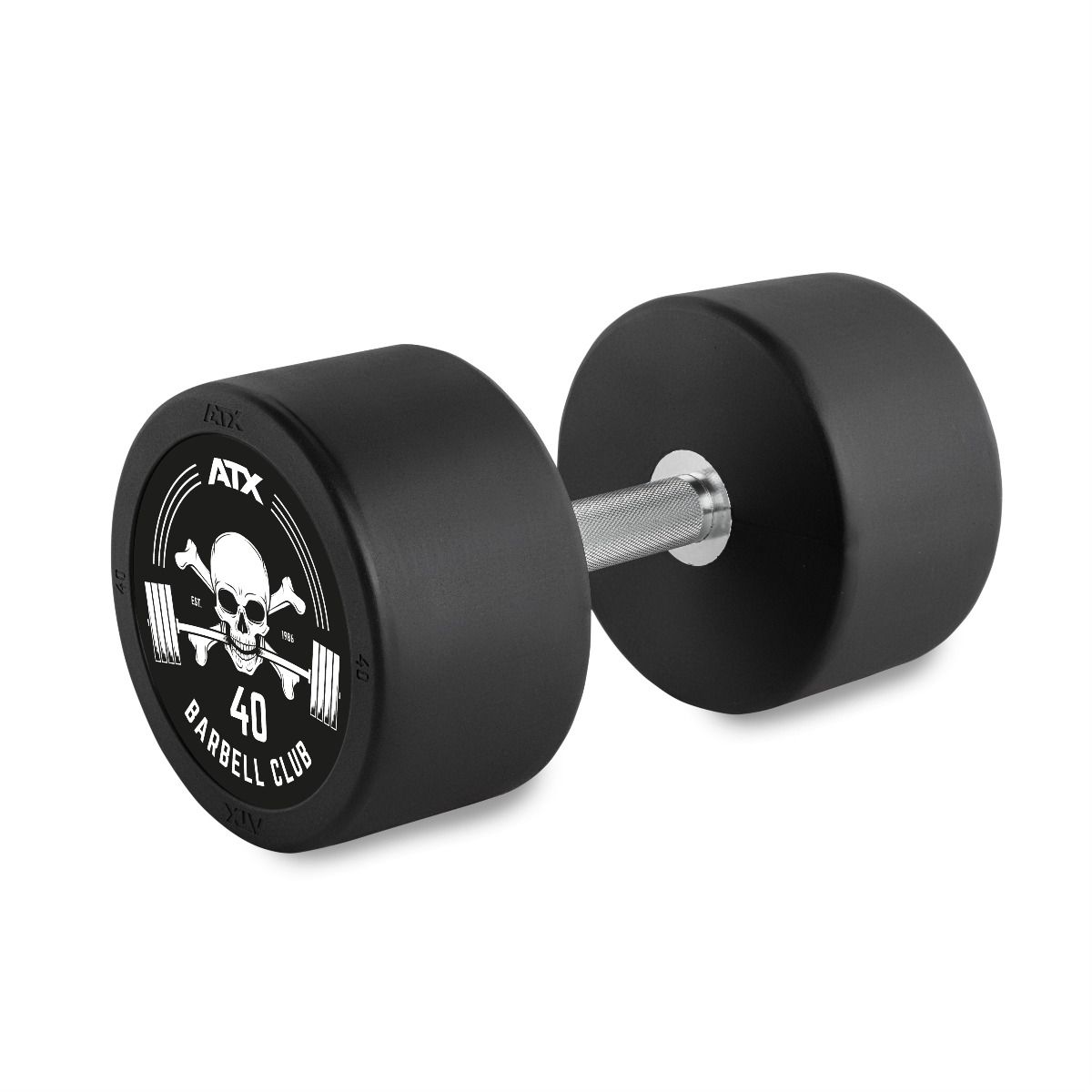 Rubber Dumbbell Barbell Club Logo 40 kg gummibelagt forfra
