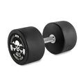 Rubber Dumbbell Barbell Club Logo 42,5 kg gummibelagt stål forfra