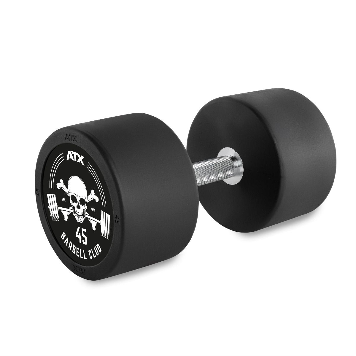 Rubber Dumbbell Barbell Club Logo 45 kg forfra