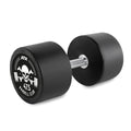 Rubber Dumbbell Barbell Club Logo 47,5 kg gummibelagt stål forfra