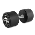 Rubber Dumbbell Barbell Club Logo 55 kg gummibelagt stål forfra
