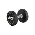 Rubber Dumbbell gummibelagt 15 kg kromgrep 32 mm forfra