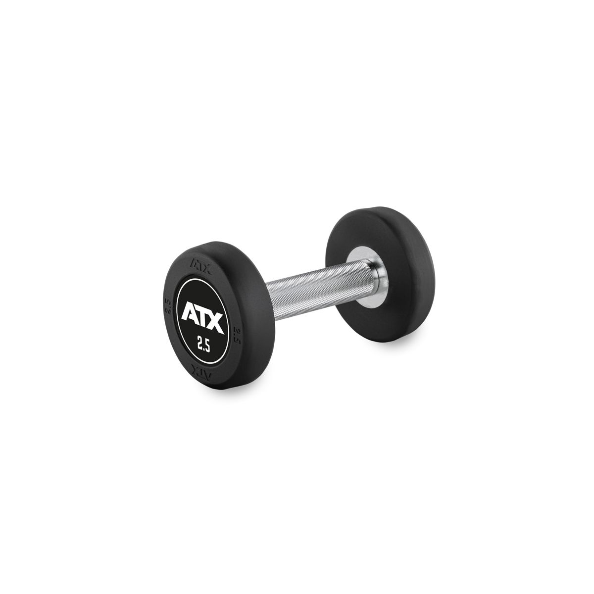 Rubber dumbbell gummibelagt 2,5 kg kromgrep 32 mm forfra