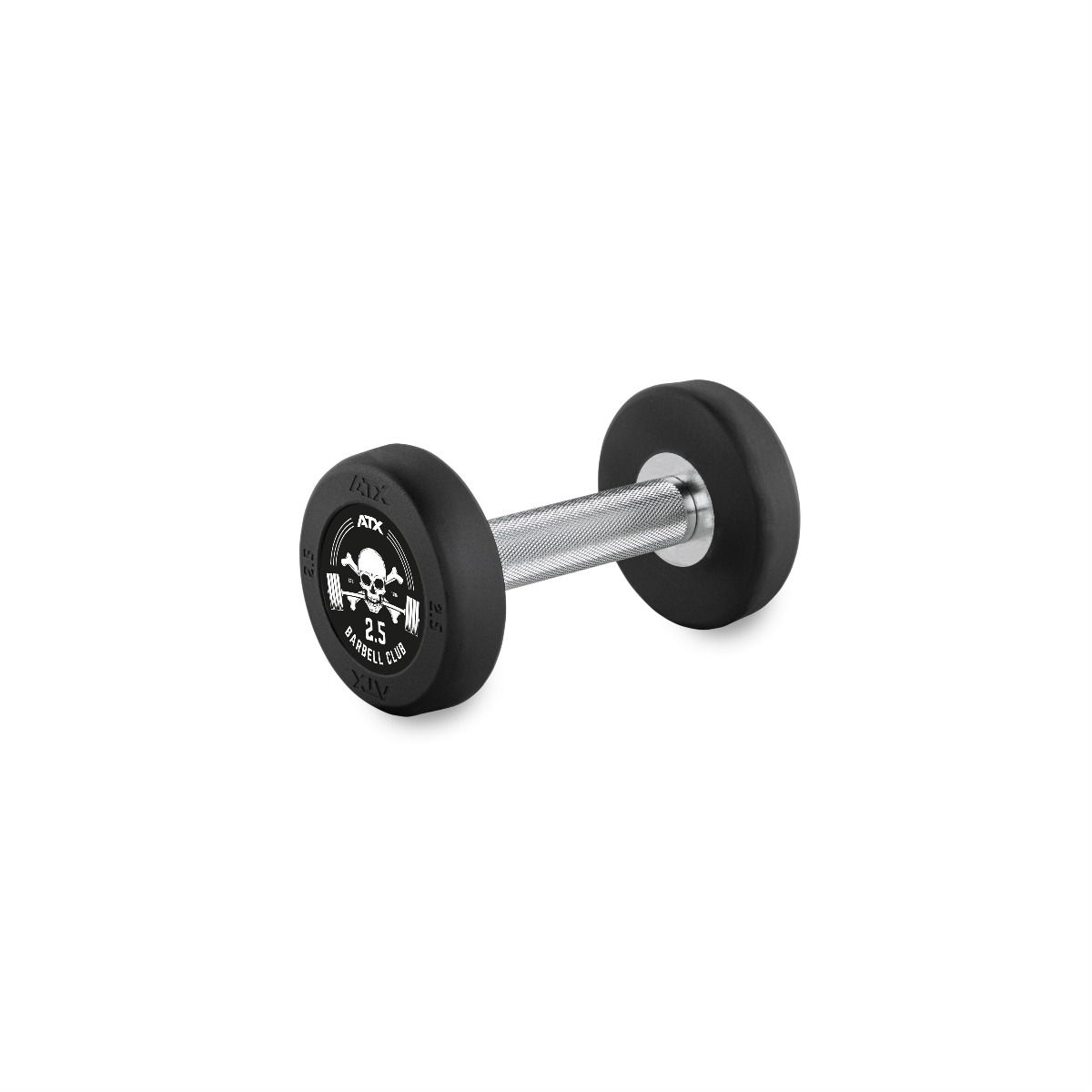 Rubber Dumbbell gummibelagt 2,5 kg Barbell Club logo forfra