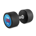 Rubber dumbbell gummibelagt 42,5 kg kromgrep 32 mm forfra