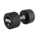 Rubber Dumbbell gummibelagt 45 kg med kromgrep 32 mm forfra